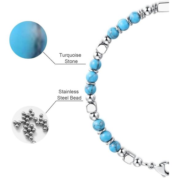 Blue Boho Beaded Bracelets for Women Trendy Jewelry Gifts for Lover, Friend - Picture 5 of 6